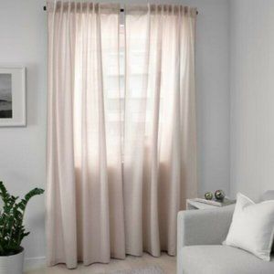 Pair (2 panels) of IKEA Hannalill Linen-look Curtains Dark Pink or Blush 57"x98"
